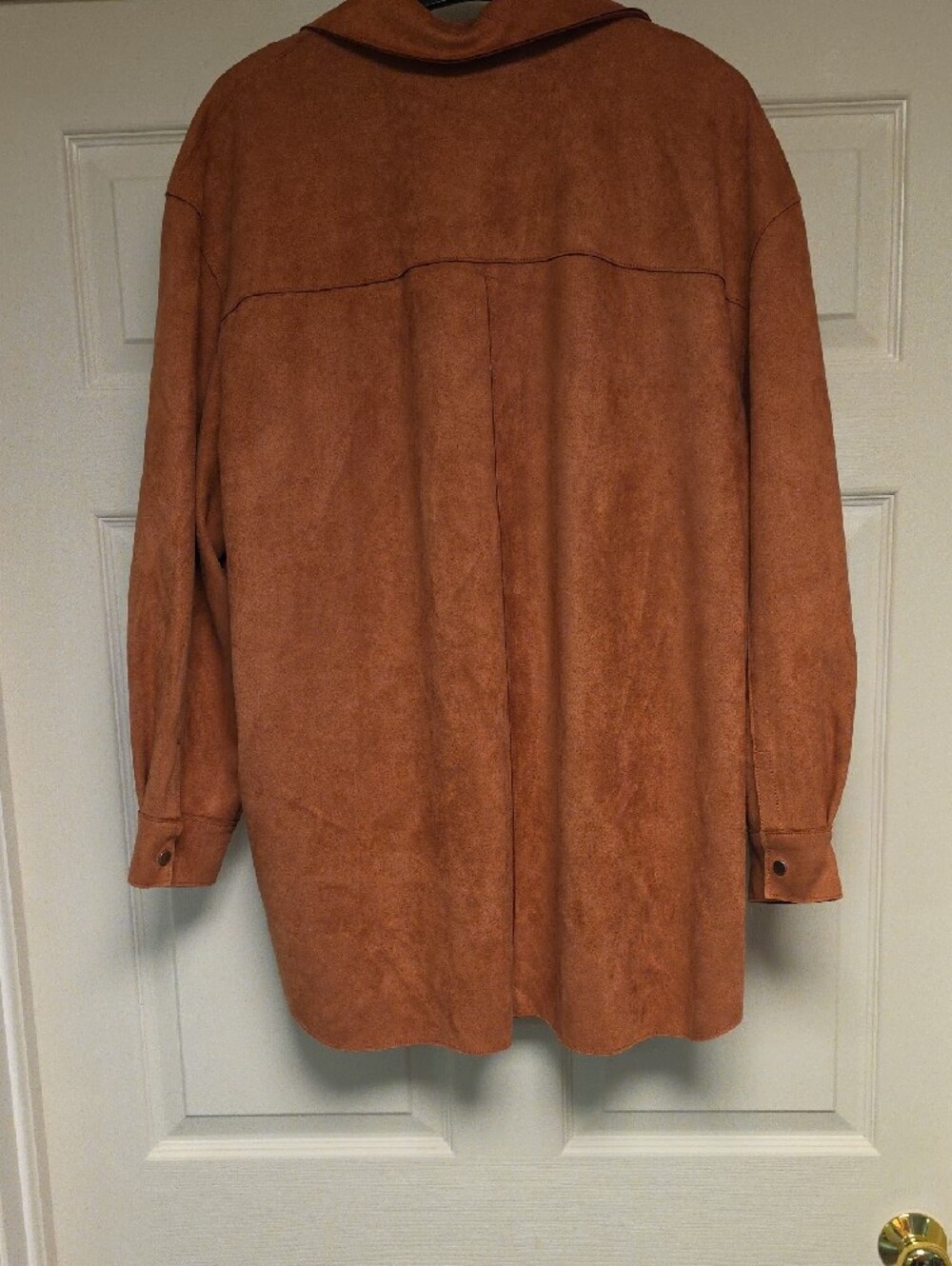 TRUTH Faux Suede Button-Front Jacket in Rust Brown - Picture 5 of 5